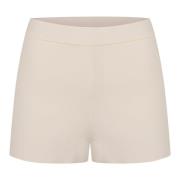 Gebreide Elastische Taille Shorts P.a.r.o.s.h. , White , Dames