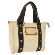 Pre-owned Canvas totes Louis Vuitton Vintage , White , Dames