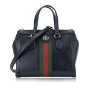 Leren schoudertas voor dames met 'Gg' logo Gucci , Black , Dames