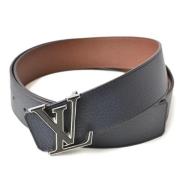 Pre-owned Leather belts Louis Vuitton Vintage , Black , Heren