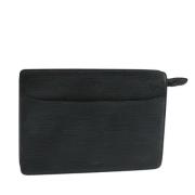 Pre-owned Leather clutches Louis Vuitton Vintage , Black , Dames