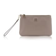 Leren handtas met rits Miu Miu , Beige , Dames