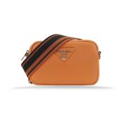 Leren Dames Schoudertas Rits Sluiting Prada , Orange , Dames