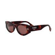 Stijlvolle brilmontuur met brede logopoten Fendi , Brown , Dames