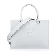 Dames Saffiano Leren Schoudertas Prada , White , Dames