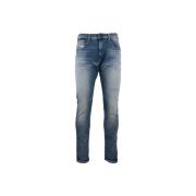 Heren Rits Knoop Jeans Diesel , Blue , Heren