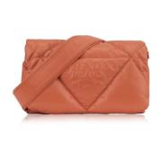 Gewatteerde leren schoudertas magneetknoop Prada , Orange , Dames