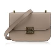 Leren Dames Schoudertas met Druksluiting Miu Miu , Beige , Dames