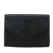 Pre-owned Leather clutches Yves Saint Laurent Vintage , Black , Dames