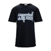 Heren Skeleton Grafische T-Shirt Alexander McQueen , Black , Heren