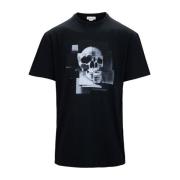 Heren Grafische Print Katoenen T-Shirt Alexander McQueen , Black , Her...