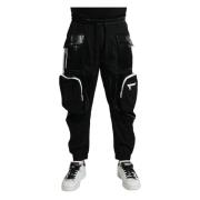 Zwarte Nylon Cargo Jogger Sweatpants Dolce & Gabbana , Black , Heren