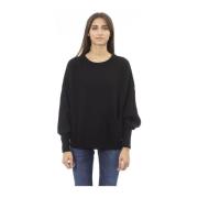 Luxe Crewneck Trui met Lange Mouwen Baldinini , Black , Dames