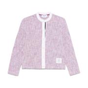 MultiColour Crew Neck Sweater Logo Patch Thom Browne , Pink , Dames