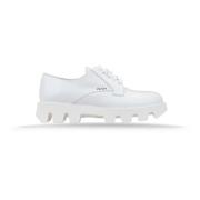 Leren Vetersneakers voor Dames Prada , White , Dames