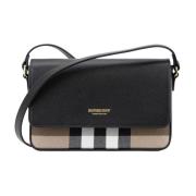 Dames Schoudertas Magneetknoop Burberry , Black , Dames