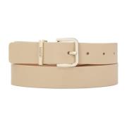 Beige riem met metalen riemlus met logo Kazar , Beige , Dames