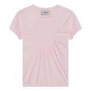 Korte Mouw Ronde Hals T-Shirt Coperni , Pink , Dames