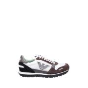 Militair Groen Zwart Sneaker Emporio Armani , Multicolor , Heren