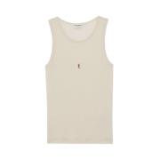 Geborduurde Wollen Tanktop Saint Laurent , Beige , Dames