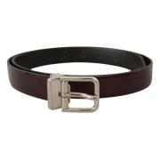 Elegante donkerbruine lakleren riem Dolce & Gabbana , Brown , Heren