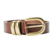 Klassieke Donkerbruine Leren Riem By Herenne Birger , Brown , Dames