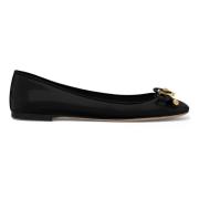 Zwarte Lakleren Ballet Flats Versace , Black , Dames