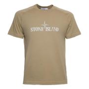 Beige T-shirt met stijlvolle details Stone Island , Beige , Heren