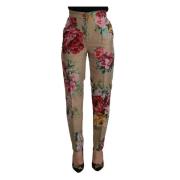 Bloemrijke hoge taille broek Dolce & Gabbana , Multicolor , Dames