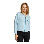 Blauwe Blouse met Zak 2-Biz , Blue , Dames