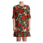 Elegante Bloemen Mini Jurk Dolce & Gabbana , Multicolor , Dames