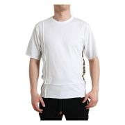 Wit Logo T-shirt met ronde hals en korte mouwen Dolce & Gabbana , Whit...