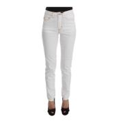 Elegante witte Slim Fit Denim Roberto Cavalli , White , Dames