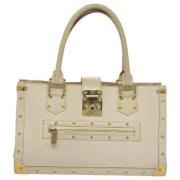 Pre-owned Leather handbags Louis Vuitton Vintage , White , Dames