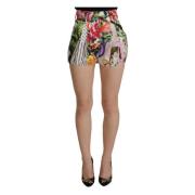 Bloemen High-Waist Shorts Dolce & Gabbana , Multicolor , Dames