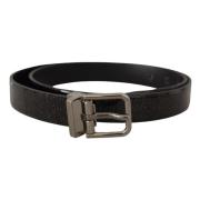 Elegante zwarte leren riem met zilveren gesp Dolce & Gabbana , Black ,...