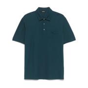 Blauw Poloshirt met Borstzak Ermenegildo Zegna , Blue , Heren