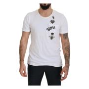 Elegant wit katoen zijden T-shirt Dolce & Gabbana , White , Heren