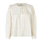 Romantische Blouse met Geborduurde Details Lollys Laundry , Beige , Da...