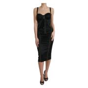 Elegante zwarte kanten midi-jurk Dolce & Gabbana , Black , Dames