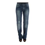 Chic Slim Fit Straight Leg Jeans Ermanno Scervino , Blue , Dames