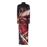 Rood Fluweel Elegant Jurk Jean Paul Gaultier , Multicolor , Dames