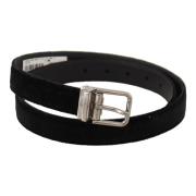 Luxe zwart fluwelen riem met elegante metalen gesp Dolce & Gabbana , B...