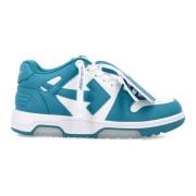 Geperforeerde Leren Sneakers Off White , Blue , Dames