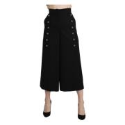 Elegante broek met hoge taille en wijde pijpen Dolce & Gabbana , Black...