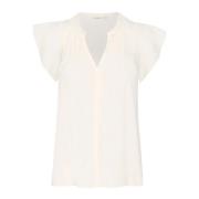 Witte Whisper Top met V-hals InWear , White , Dames