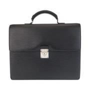 Pre-owned Leather briefcases Louis Vuitton Vintage , Black , Heren