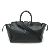 Pre-owned Leather handbags Yves Saint Laurent Vintage , Black , Dames