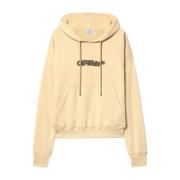 Arrow Skate Hoodie Beige Geribbeld Slim Fit Off White , Beige , Heren