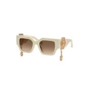 Ivory Brown Gradient Zonnebril Philipp Plein , White , Dames